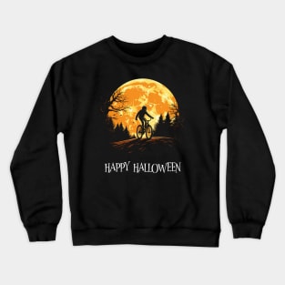 Halloween Biker and Moon Graphic Crewneck Sweatshirt